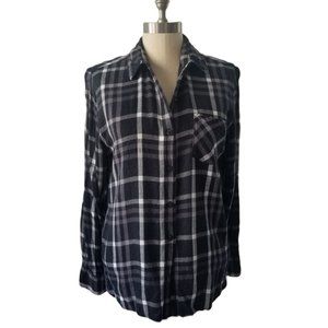 WOOLRICH Black & White Plaid Soft Flannel Shirt | SZ L